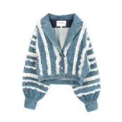 【DOKODEMO】【二手】香奈兒 (Chanel) 牛仔外套 Coco 紐扣荷葉邊 P64119V60185 20年代棉絲混紡女款二手 A