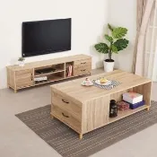 【Homelike 喜家居】喜家居客廳茶几二件組-電視櫃+茶几(2205)
