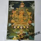 協貿國際日用品生活8館 唐卡掛畫布畫客廳臥室背景墻裝飾走廊遮擋民族風壁畫文殊菩薩佛像