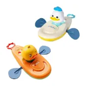 (店+)【JoyBaby】洗澡玩具 戲水玩具 黃色小鴨滑艇玩具 免電池拉條動力玩具 寶寶玩具
