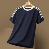 (店+)涼感衣男短袖T恤男吸濕排汗衣休閒運動上衣冰涼衣服網眼透氣T恤速乾衣排汗短t夏季圓領短袖冰絲涼感t恤健身衣男短袖上衣羽球衣