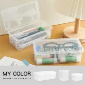 Mycolor 透明雙扣收納盒 文具收納盒 保鮮盒 儲物盒 透明盒 收納箱 收納盒 透明 塑膠盒 桌面 冰箱 分裝盒 調味料 廚房 大容量 鉛筆盒 萬用 透明收納盒♚MY COLOR♚【J184】
