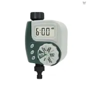 戶外園林灌溉控制器電磁閥定時器花園自動澆水澆花器不帶電池出貨 綠色 歐洲水龍頭接頭