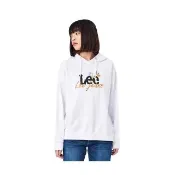 【Lee】女裝 帽T / 花草LOGO 經典白 標準版型(LL210367K14)