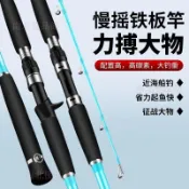 【正品漁具】實心碳素慢搖鐵板竿一本半近海船杆超硬直柄槍柄杆超輕海釣船釣竿 ning0604