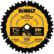 DEWALT 德偉7-1/4吋185mm 24齒60齒圓鋸片 圓鋸機用 5/8 英吋孔DCS570 573 574可用