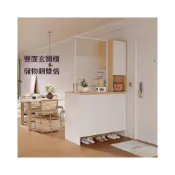 (店+)奶油風實木雙面屏風隔斷櫃入戶正對門玄關櫃鞋櫃一體客廳儲物櫃子/屏風櫃/玄關鞋櫃/隔間屏風/玄關屏風
