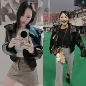 現貨｜左左家｜#3233 反折大袖口皮外套 單層荔枝皮無鋪棉還有一點瘋狂的迷戀好看的皮外套 Zara/韓國都還在出