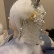🧸軟fufu🧸bjd3分60CM娃娃古風娃用月桂花發夾發飾古裝配飾拍照道具