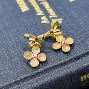 金藍光♥英國帶回英國Harrods天然拉長石藍光貓月光石眼效應尖晶石復古風925通體純銀耳釘耳環