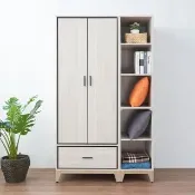 【時尚屋】RV9伊莎3.8尺單吊開放衣櫃RV9-B813+B818(二色可選/免運費/免組裝/衣櫃)