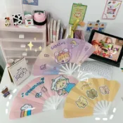 協貿國際日用品生活8館 可愛卡通小扇子折扇夏天兒童迷你隨身便攜學生少女心手搖扇塑料