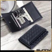 【SUNNY】 羊皮編織 真皮鑰匙包 鑰匙收納包 鑰匙圈 卡包 腰包 真皮鑰匙包 證件卡夾 BV同款 包包