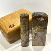 【京兆印坊】特級木化石開運印章六分加長款(1吋公司方章+6分負責人章)