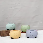 【現貨】動物可愛盆栽 /陶瓷盆 /小盆栽 /多肉盆 /粗陶盆/矮盆/透氣/園藝/花盆/動物盆栽