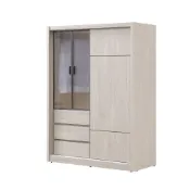 (店+)【新荷傢俱工場】26T 292 質感白榆木 5尺衣櫃 7.5尺衣櫃 1.2尺邊櫃  滑門衣櫥 長虹玻璃衣櫃 抽屜衣櫃