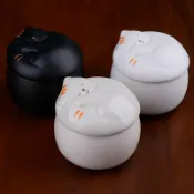 全球選品1館 生活百貨 萌寵睡貓陶瓷罐防潮密封罐迷你小貓寵物骨灰罐子可製定