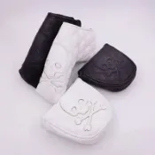 快樂一購 骷髏頭 高爾夫球杆套 推杆套 一字型 大半圓推杆帽套 高爾夫杆套