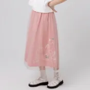 a la sha【全新、粉M】蘋果喵城堡飄飄夢幻紗裙💰牌價1590