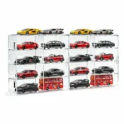 喜挖2店 1:64多美卡風火輪汽車模型收納盒玩具汽車收納盒亞克力展示架