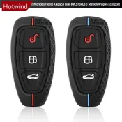 HOTWIND 矽膠 3 按鈕鑰匙套鑰匙保護適用於福特 Transit 定制蒙迪歐 Fiesta Kuga ST Lin