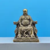 神像 佛像 小擺件 小擺飾 黃銅真武大帝銅像祖師爺純銅玄天上帝客廳擺飾玄武祖師大帝擺件 特賣Z