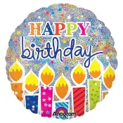 派對城 現貨 【18吋鋁箔氣球(不含氣)-閃亮生日蠟燭】 歐美派對 生日氣球 鋁箔氣球  派對佈置 拍攝道具
