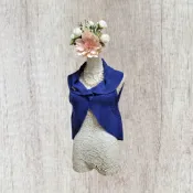 *♡*Classic Teddy/寶藍色/小麻花.鏤空花朵.針織鉤針背心/S-小M/近新/二手《Anna的百寶箱》