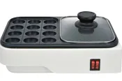 Metis 日本 OHM電機 COK-YH100F 兩用 烤盤 章魚燒機 12孔 附玻璃蓋 分別開關 不沾烤盤 輕量 桌上型 日本代購