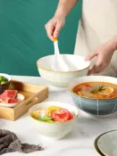 樂遊遊戶外用品館 面碗陶瓷碗湯碗家用大號乘湯日式網紅釉下彩湯盆螺螄粉專用拉面碗居家餐具