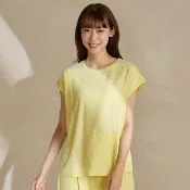 【YVONNE 以旺傢飾】凸條提花剪接連袖上衣-晨曦黃