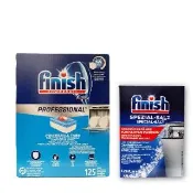 【FINISH】洗碗機專用洗碗錠125顆+1.2kg軟化鹽(平輸品)
