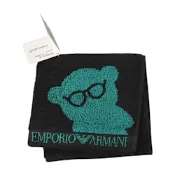 EMPORIO ARMANI MangaBear  繽紛點點小熊老鷹字母LOGO圖騰小方巾(黑底)