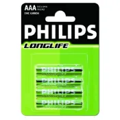 PHILIPS 飛利浦 碳鋅電池4號4入 綠風潮