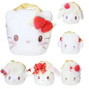 小禮堂 Sanrio 三麗鷗 絨毛造型束口袋 (草莓鮮奶油蛋糕)