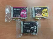 EPSON T133150.350.450 全新原廠墨水(黑.紅.黃 裸包出清) 3顆一起再優惠