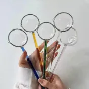 高硼硅長柄玻璃勺子長柄耐高溫家用螺螄粉大號喝湯熱油勺子