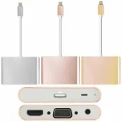 Marc jacobs旗艦店 『時尚監控館』台灣現貨送AV線MicroUSB線 全新 Lightning轉HDMI/VGA/AV帶電源孔
