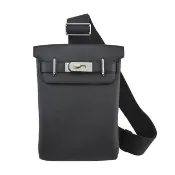 【Hermes 愛馬仕】Hac a Dos 18cm TG B刻 牛皮肩背/後背包(8P碳黑/銀釦)