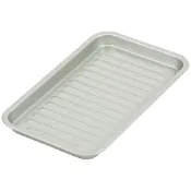 asdfkitty可愛家精品店 asdfkitty*日本製 pearl 小烤箱專用 不沾烤盤-HB-4510-波浪瀝油底-烤冷凍炸類.烤披薩.烤麵包
