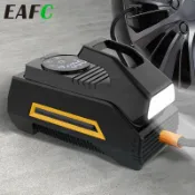 EAFC便攜式打氣筒,數顯胎壓計附LED燈,半自動操作,ABS材質,適用於汽車、摩托車、自行車