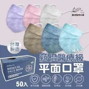 【愛合購】【蘊倡】醫療級平面口罩(50片盒)-成人款 六色任選