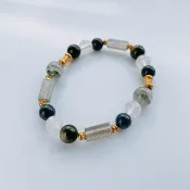 關於生活│拉長石 藍紋石 金曜石 千層綠幽靈 荔枝凍瑪瑙 銅 手鍊