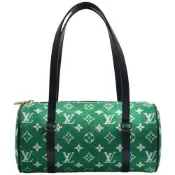 LV  M46206 經典Monogram Jaguar Papillon系列絨面緹花布手提/肩背包(綠色)