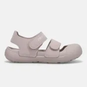 (店+)【NEW BALANCE】預購 日本 New Balance 809 童鞋 大童17-23 護趾雙魔鬼氈涼鞋 灰粉色
