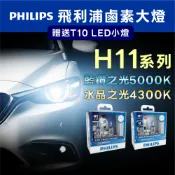 隔日送達🔥驗車可過✔️PHILIPS飛利浦*H11*水晶之光4300K藍鑽之光5000K 汽車大燈 鹵素 遠近燈 燈泡