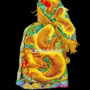 {凡塵佛俱百貨批發}神明衣 關聖帝君 關公 綠色 浮龍織布特衣