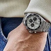 ORIENT 東方錶 Quartz Sports系列 太陽能跑馬計時腕錶 鋼帶款 白色 RA-TX0203S - 42.8 mm