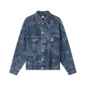 (店+)【TOMMY HILFIGER】DM0DM18971 純棉潮流復古度假風夏威夷印花寬鬆牛仔外套 男女同款