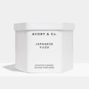AYDRY & co. 美國  日本柚子 JAPANESE YUZU 簡約白色六角錫罐 7.5oz / 212g 香氛蠟燭